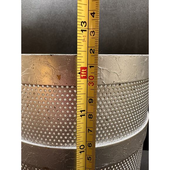 Industrial Office Silver Pierced Metal Mesh Wastebasket Man Cave - Picture 5 of 6